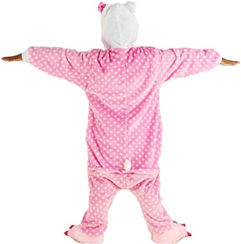 Engerla Cartoon Sleepwear Cute Onesie Animal Piece Pajamas Costumes for Kids Hello Kitty Cat (110CM)