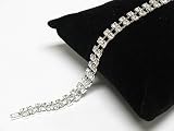 Double Line Crystal Rhinestone Bead Bracelet Jewelry