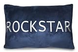 Thro Ltd. Rockstar Embroidered Pillow, Navy