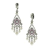 Rose Crystal Chandelier Clip Earrings