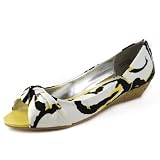 Bamboo Womens Juniper-04 Floral Peep Wedges