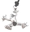 Cool Hanging Toad Frog Silver Tone Pewter Pendant Necklace