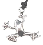 Cool Hanging Toad Frog Pewter Pendant Necklace