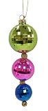 8 Colorful Sparkling Disco Ball Trio Christmas Ornament #57839