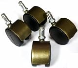 (Set of 4) Urethane Tread (Floor Protective) Shepherd Pacer 50mm Die-Cast Windsor Antique Body Chair Caster PPA50223 WA-U with 7/16x7/8 Friction Ring Stem