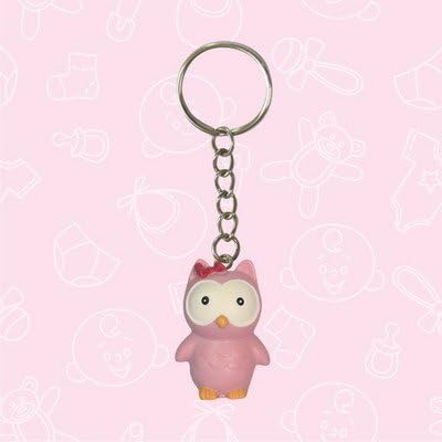 Owl Baby Shower Pink Girl Keychain Favors (Set of 12) Oh My Favors