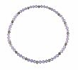 Anklet - A72 - Stretch - 4mm Swarovski (tm) Crystals and Silver Tone Heishi Beads ~ Violet
