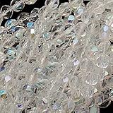 Czech Fire Polish Glass Beads 6mm Round Crystal AB (25)