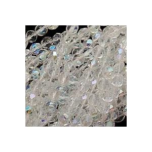 Czech-Fire-Polish-Glass-Beads-6mm-Round-Crystal-AB-25-