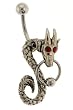 Dragon Belly Ring/Earrings with Red CZ - 14G - 3/8" L - Sold Individually