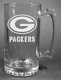 NFL Green Bay Packers Laser Etched 27oz Glass Beer Mug
