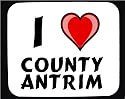 I Love County Antrim Decorated Mouse Pad