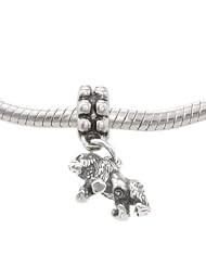 Sterling Silver Three Dimensional Gorilla Dangling European Bead Charm