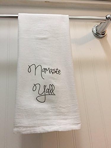 Custom Tea Towel - Yoga Tea Towel - Namaste Y'all - Novelty Gift Flour Sack Towel