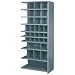 Lyon DD8121 Pre-Engineered Steel 38 Compartment Bin Shelving Add-On with Traditional Shelves, 36" Width x 18" Depth x 84" Height, 650 lbs Capacity, Dove Gray