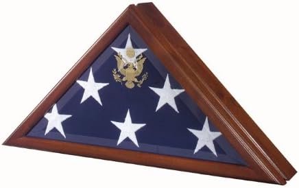 Vice Presidential Flag Case for 5'x9.5' Burial Flag -Cherry-Walnut Blend Finish American Made For American Heros