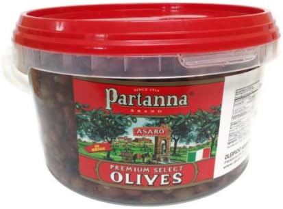 Partanna Pitted Taggiasca Olives - Two 4.4 lb Pails