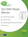 Neo Media CD/DVD Plastic Wallets - 100 Micron - High Quality - (100x Pack)