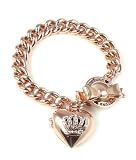 Juicy Couture Jewelry Rose Gold Crown Heart Locket Charm Bracelet
