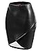 Doublju Women Slim Fit Fuax Leather Wrab Mini Skirt