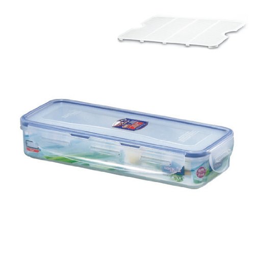 Lock&Lock 24-Fluid Ounce Rectangular Food Container with Tray, Short, 2.9-Cup