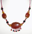 Red and Black Necklace and Earrings