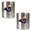 St. Louis Rams 2pc Stainless Steel Can Holder Set- Primary Logo NFL Football