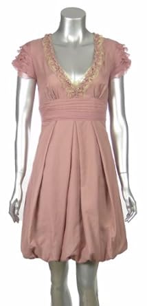 Elie Tahari Pink Norina Bubble Hem Dress Orchid 14 [apparel] [apparel]
