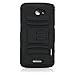 Eagle Cell PRHTCONEXSPSTHLBKBK Hybrid Rugged TUFFSUIT with Kickstand for HTC One X - Retail Packaging - Black