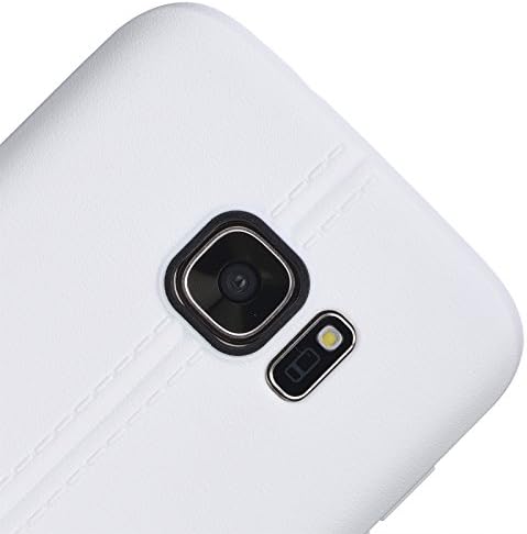 Chivel (TM) Slim Jacket Leather Look TPU Soft Protector Skin Case Cover for Samsung Galaxy S7 (White)