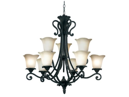 Kenroy Home 80289GBRZ Coronation Nine-Light Chandelier with 7-Inch Shades