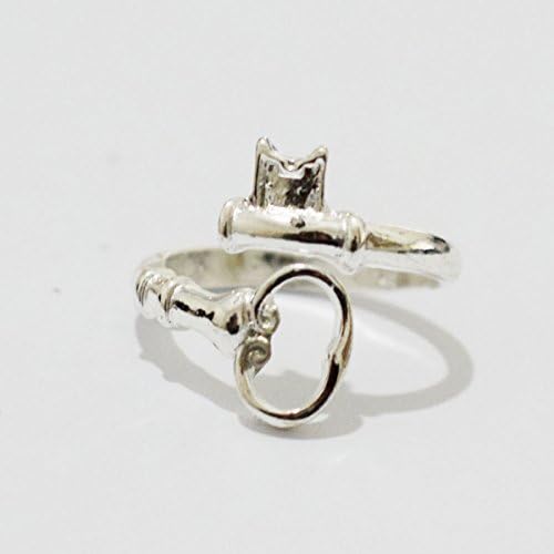 Skeleton Key Wrap Around Ring Rose Gold Vintage Style Adjustable