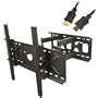 VideoSecu Dual Arm Cantilever TV Wall Mount Bracket for LCD Plasma LED flat Panel Displays 32 36 40 42 46 47 50 52 55 inch with Free HDMI Cable--Black 1S2