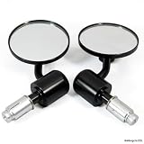 Black Motorcycle ATV Rear View Bar End Mirror Universal Fit 7 8 Pair Brand NEW... 