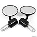 Black Motorcycle ATV Rear View Bar End Mirror Universal Fit 7/8" Pair Brand NEW Classic
