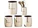 5 PIECE TEA SUGAR COFFEE BISCUIT CANISTER JAR UTENSIL STORE SET