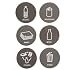 Recycling Magnets - Label Your Recycling Bins - by Simplehuman - KT1110 (Black/White) (1.5H x 1.5W x .04D)