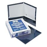 Oxford Laminated Navy 100 Sheet Capacity Two-Pocket Portfolios 25 Count (51743)