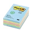 3M Recycled Post-It Notes, 4 X 6, Four Pastel Colors, Five 100-Sheet Pads/Pack
