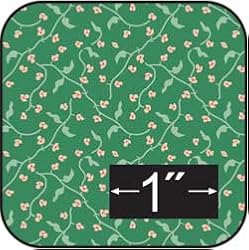 French Springtime Green Cotton Fabric -for Dollhouse Miniatures