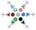 6 MM Round 7 Color Cubic Zirconia .925 Sterling Silver Post Friction Back Stud Earrings Set