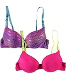 Beverly Hills Polo Club "Iridescent Script" 2-Pack Bras - purple, 32b
