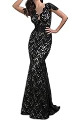 Sexy V-neck Backless Lace Sheath Short Sleeves Evening Dress/Party Dress/Wedding Dress 