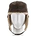 Best Pilot Trooper Aviator Cap Faux Leather Hat Ushanka Trapper Brown 7 1/2
