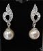 Bridal Wedding Bridesmaid Prom "Twin Flames" Majorica White Pearl Crystal Earrings Jewelry
