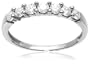10k White Gold 7-Stone Shared-Prong Diamond Ring (1/2 cttw, J-K Color, I2-I3 Clarity), Size 8