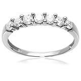 10k Yellow Gold 7-Stone Shared-Prong Diamond Ring (1/2 cttw, J-K Color, I2-I3 Clarity), Size 7