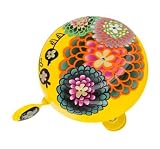 Pylones Designer Metal Bike Bicycle Ringer Bell - Yellow Dahlia FlowerIMAGE