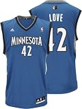NBA Men's Minnesota Timberwolves Kevin Love Revolution 30 Road Replica Jersey (Blue, Medium)