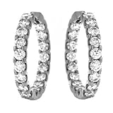 18k White Gold 4.5ct Diamond Hoop Earrings